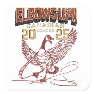 Elbows UP! Canadian League Canada Geese Square Sticker