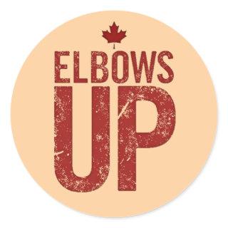 Elbows Up – Stand Strong for Canada Classic Round Sticker