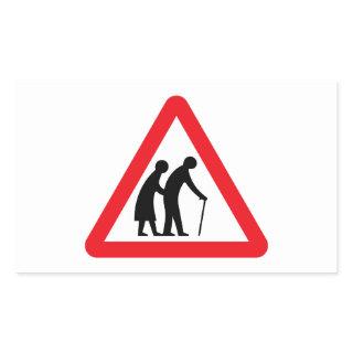Elderly People (1), Traffic Sign, UK Rectangular Sticker