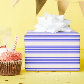 Electric blue and beige five stripe pattern