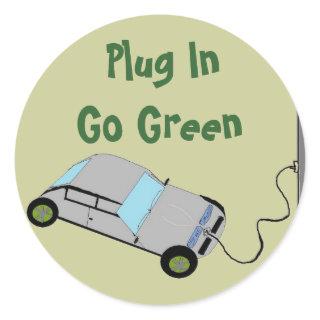 Electric Car Classic Round Sticker