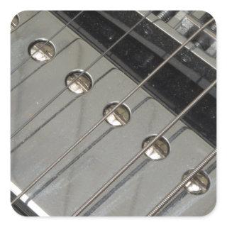 Electric Guitar Bridge, Strings Square Sticker