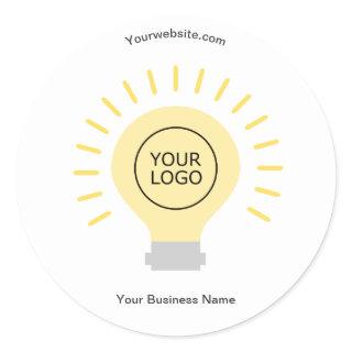 Electric Light Bulb Your Logo Custom Business Classic Round Sticker