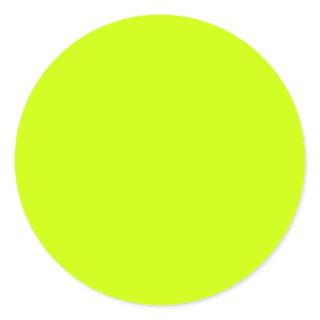 Electric Lime Solid color  Classic Round Sticker