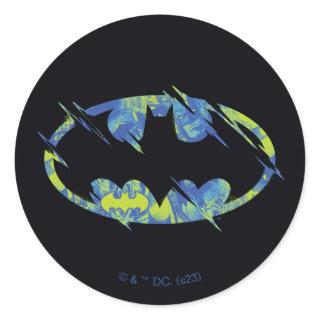 Electric Up Batman Symbol Classic Round Sticker