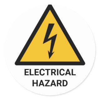 Electrical Hazard Warning, Electric Shock Symbol Classic Round Sticker