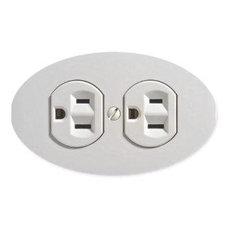 Electrical Outlet Plug-in Oval Sticker