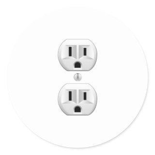 Electrical Plug Click to Customize Color Decor Classic Round Sticker