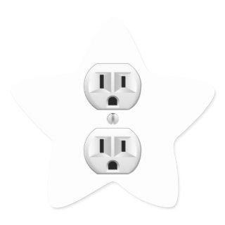 Electrical Plug Click to Customize Color Decor Star Sticker