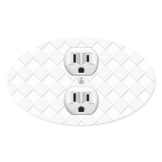 Electrical Plug Wall Outlet Fun Customize This Oval Sticker