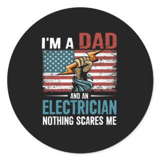 Electrician Dad Classic Round Sticker
