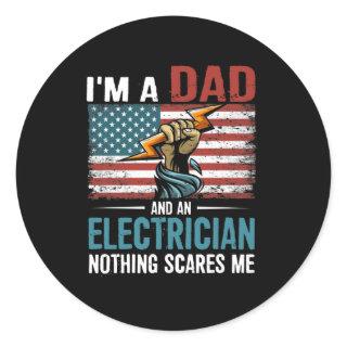 Electrician Dad Classic Round Sticker