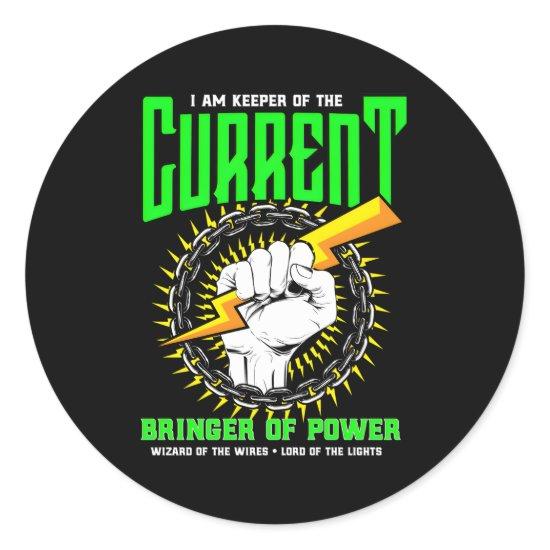 Electrician Electrical Engineer Line Classic Round Sticker