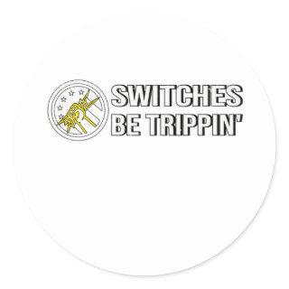 Electrician Flag Electronics Symbol Wordwitz Pun Classic Round Sticker