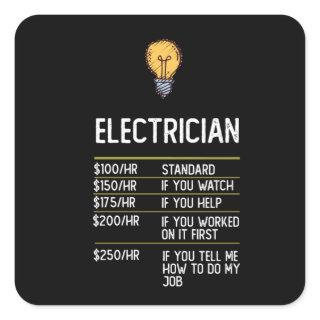 electrician funny gift present idea square sticker