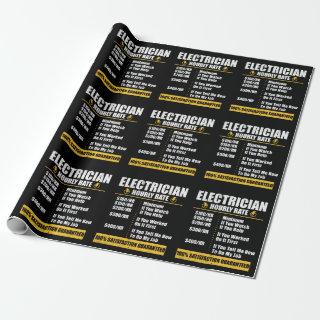 Electrician Hourly Rate Funny Lineman Dad Retro