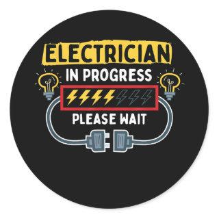 Electrician In Progress Future Lineman Classic Round Sticker