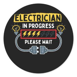 Electrician In Progress Future Lineman Classic Round Sticker