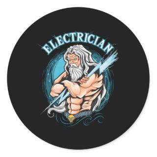 Electrician Lineworker Wire Worker Electrician Classic Round Sticker