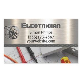 Electrician Metal Handyman Business card Rectangular Sticker