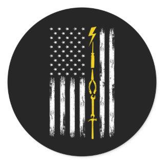 Electrician US Flag Tools for Electricians Classic Round Sticker
