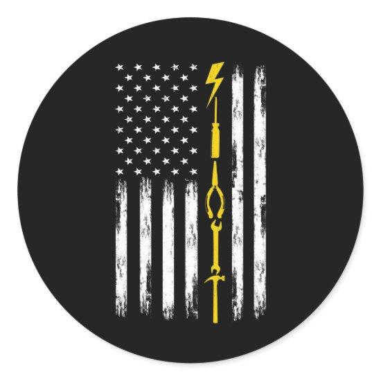 Electrician US Flag Tools for Electricians Classic Round Sticker