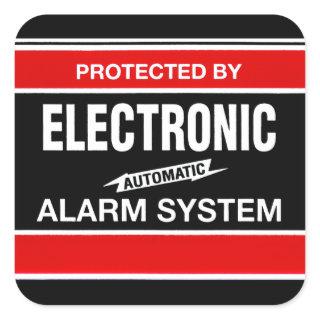 Electronic Alarm System Square Sticker