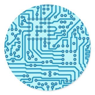Electronic Digital Circuit Board Classic Round Sticker