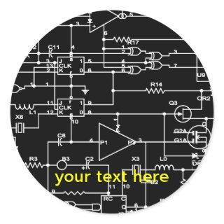 electronic project classic round sticker