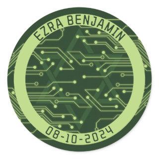 Electronics Computer Circuit Board Bar Mitzvah Classic Round Sticker