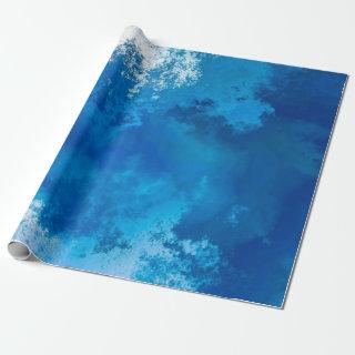 Elegant Abstract Blue Ocean Waves Acrylic Art