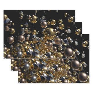 Elegant Abstract Geometry Explosion -Gold & Silver  Sheets