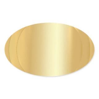 Elegant Add Your Text Blank Template Faux Gold Oval Sticker