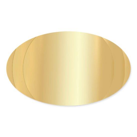 Elegant Add Your Text Blank Template Faux Gold Oval Sticker