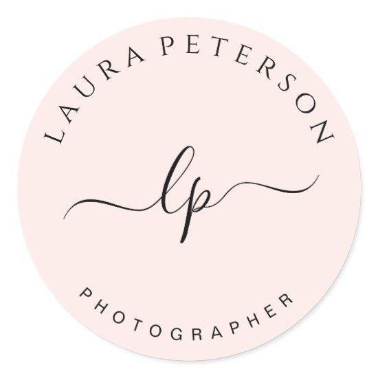 Elegant and simple handwritten script calligraphy classic round sticker