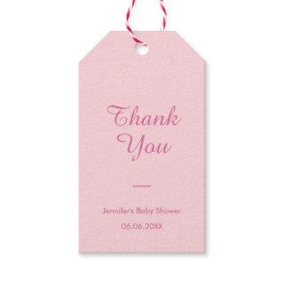Elegant Baby Shower Thank You Blush Pink Modern Gift Tags