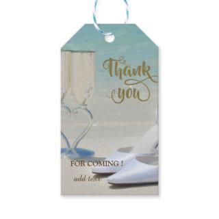 Elegant Beach Wedding Glass,High Hells  Thank You Gift Tags