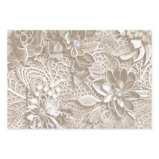 Elegant beige lace with diamond  sheets