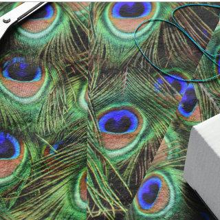 Elegant Bird Turquoise Green Peacock Feathers Tissue Paper
