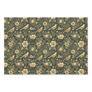 Elegant Birds & Floral Vintage Wrap & Decoupage   Sheets