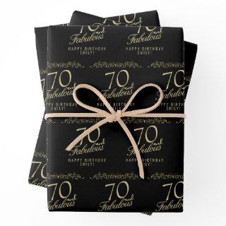 Elegant Black 70 and Fabulous 70th Birthday   Sheets