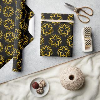 Elegant Black and Gold Star Pattern