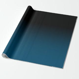 Elegant Black and Ocean Blue Teal Ombre
