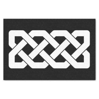 Elegant Black and White Celtic Knot Pattern Tissue Paper