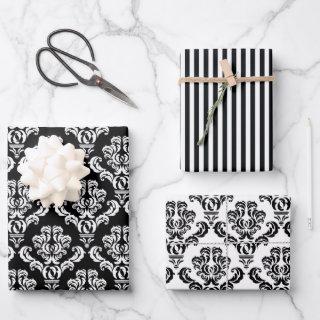 Elegant Black and White Damask  Sheets
