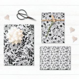 Elegant Black and White Floral  Sheets