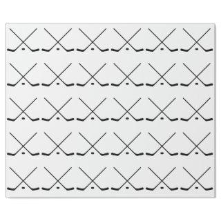 Elegant black and white Hockey Sticks and Puck