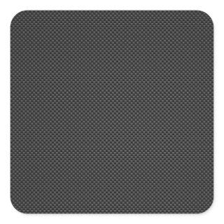 Elegant Black Carbon Fiber Style Print Background Square Sticker