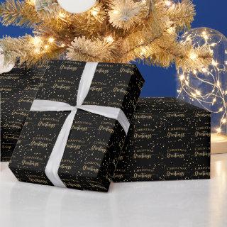 Elegant Black Gold Christmas Greetings