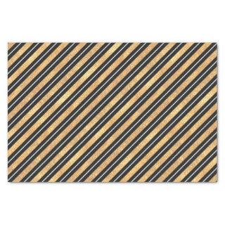 Elegant Black Gold Diagonal Striped Tissue Paper